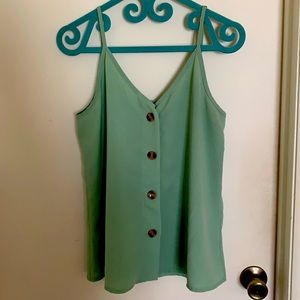 Sage green spaghetti strap blouse